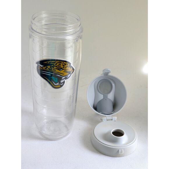 TERVIS TUMBLER-JACKSONVILLE JAGUARS-Clear-Snap Back Top-Holds 24 oz - Picture 2 of 14